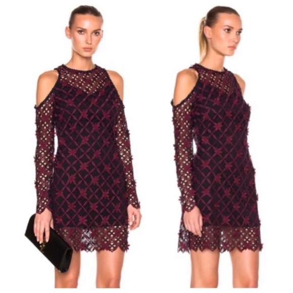 SELF-PORTRAIT Floral Guipure Cold Shoulder Dress - Picture 11 of 13